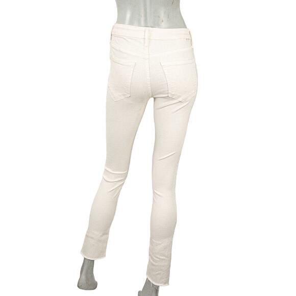 MOTHER Denim the Looker Ankle Fray Jeans Beige Mariposa light sz 25 - Picture 3 of 12